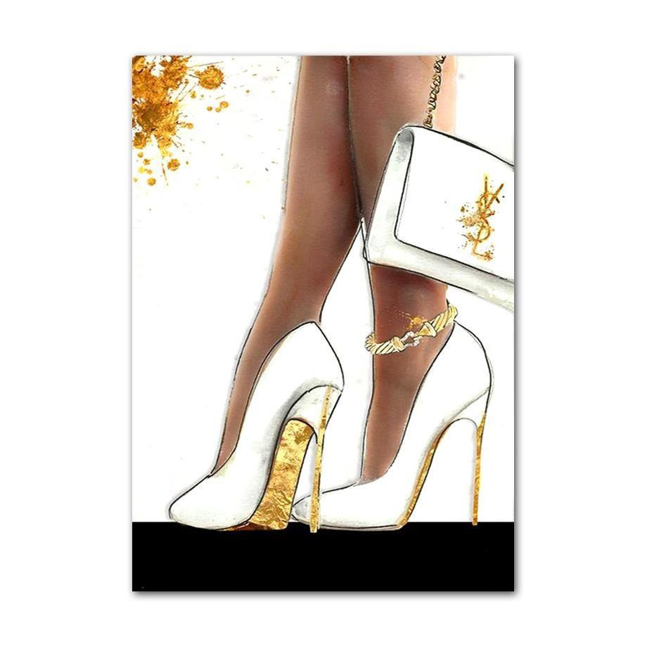 YSL White Elegance Canvas Wall Art - Canvas Prints, Painting Canvas For Home Decor Art