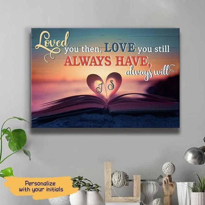 Family - Book Heart - Personalized Canvas