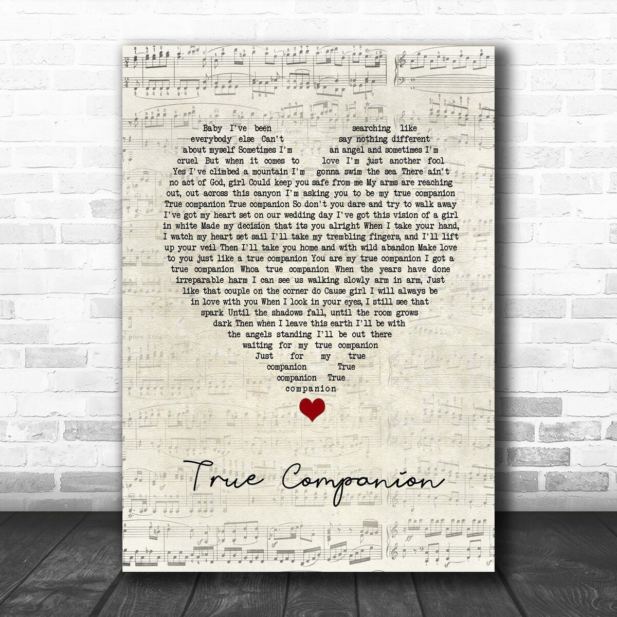 Marc Cohn True Companion Script Heart Song Lyric Music Poster Print