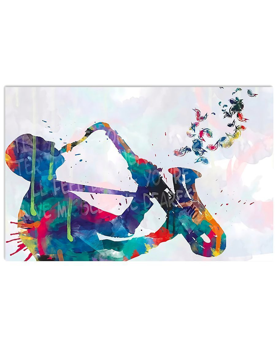 Saxophone Man Watercolor Art Horizontal Canvas - Wall Decor Visual Art
