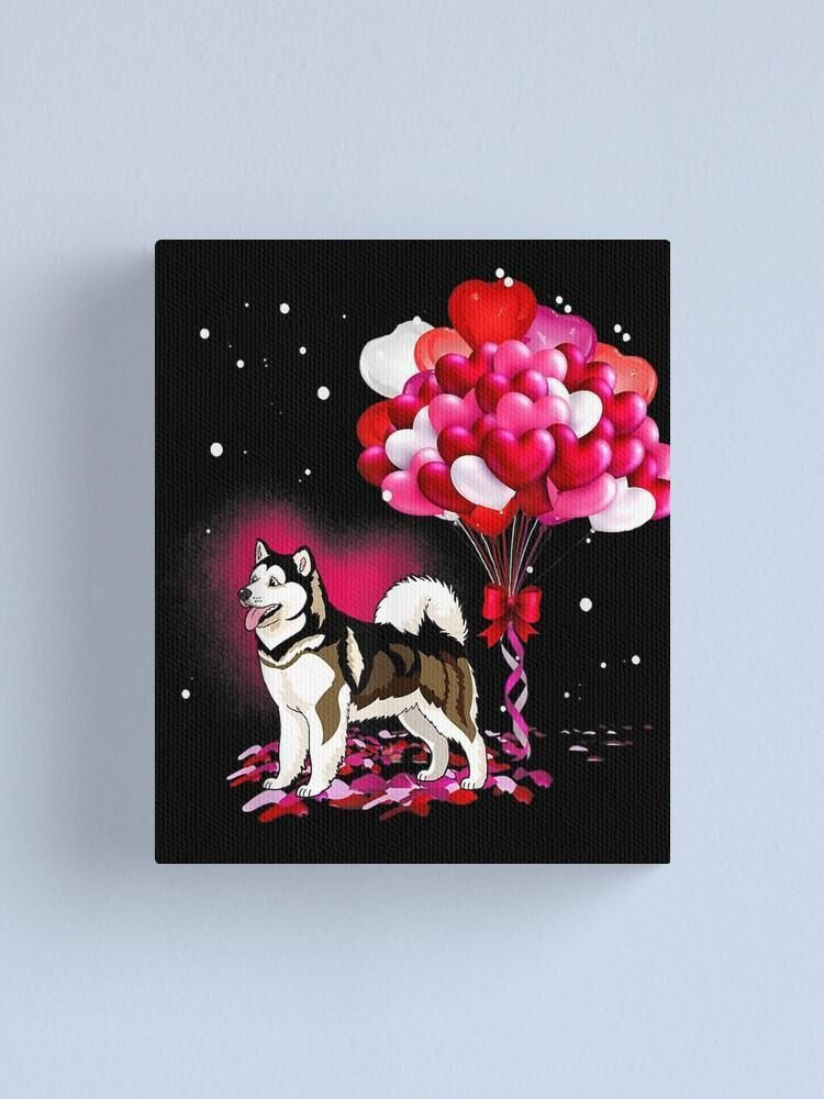 Siberian Husky Valentines Day Heart Lover Gift Canvas