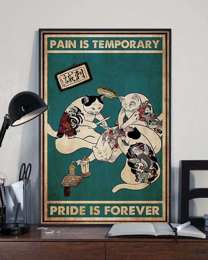 Tattoo Pain Is Temporary Pride Is Forever Vertical Canvas - Wall Decor Visual Art