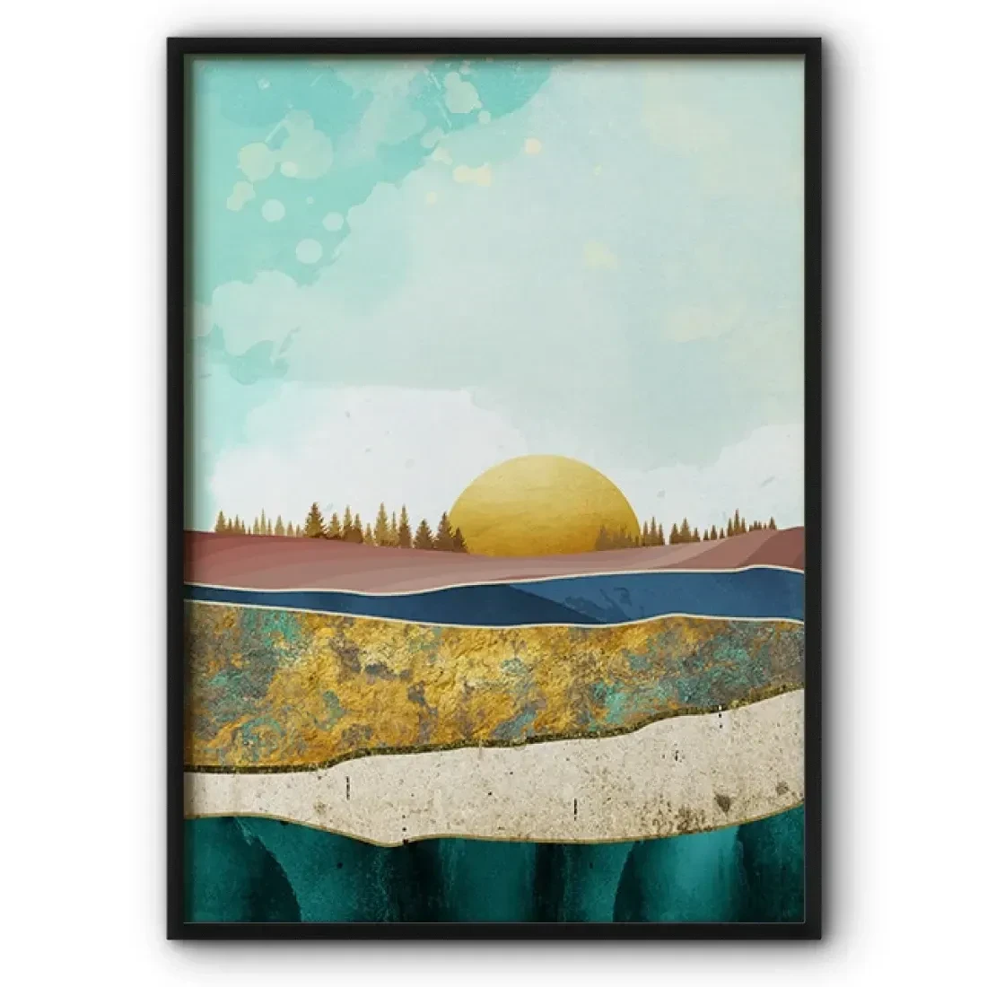Landscape At Dawn Art Canvas Print