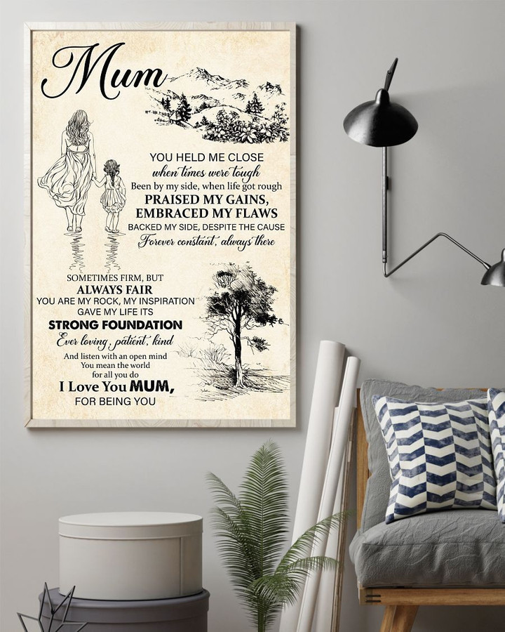 You Held Me Close When Times Were Tough Canvas, Mother?s Day Greetings, Mother?s Day Gift From Daughter To Mom,Decor Wall Art