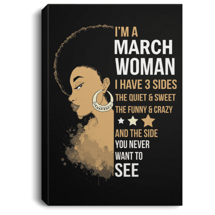 African American Canvas Painting I'm A March Woman Afro Girl Canvas Black Art Living Room Decor