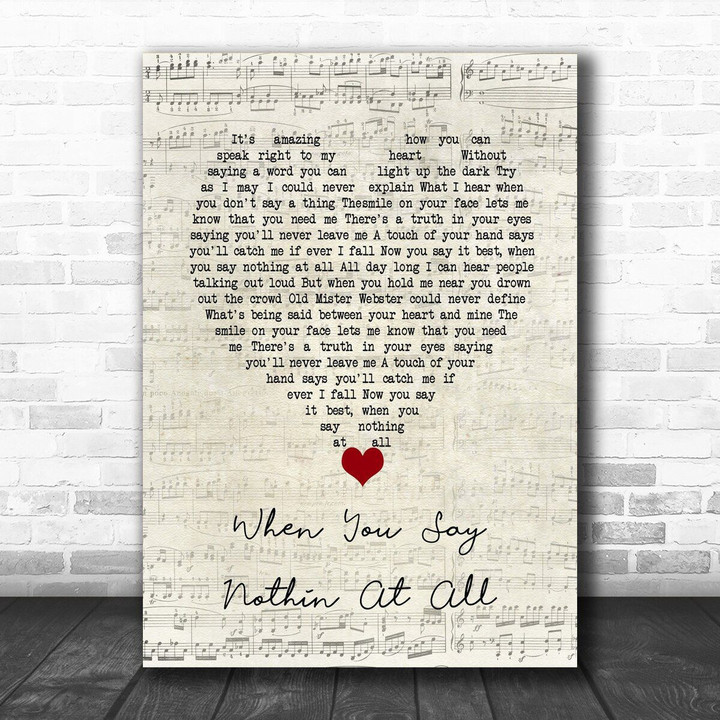 Keith Whitley When You Say Nothin At All Script Heart Song Lyric Wall Art Print