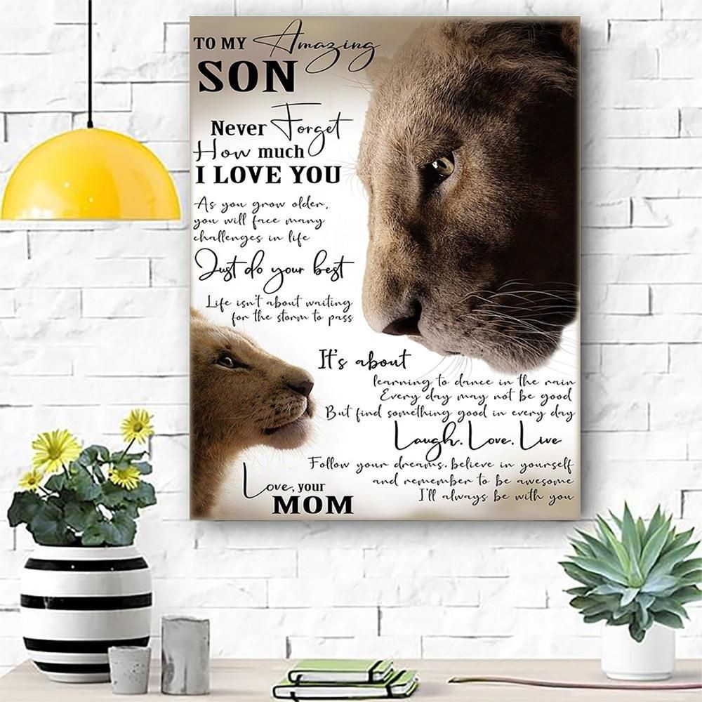 Lion Canvas Prints Wall Art - Perfect Gift For Son - Matte Canvas