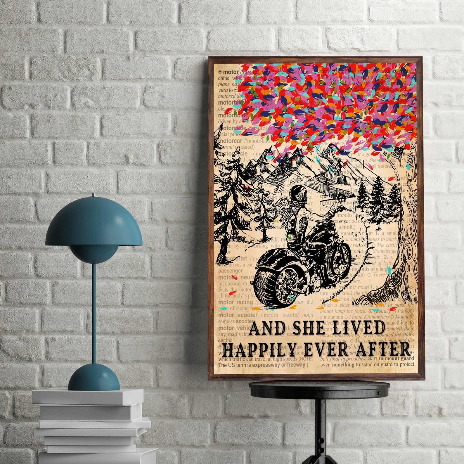 Dictionary Lived Happily Motor a Vintage Satin Canvas