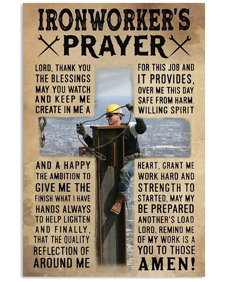 Ironworker Prayer God Easter Canvas | Wall Decor Visual Art