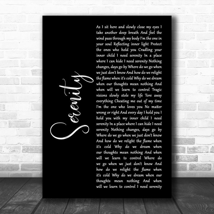 Godsmack Serenity Black Script Song Lyric Wall Art Print