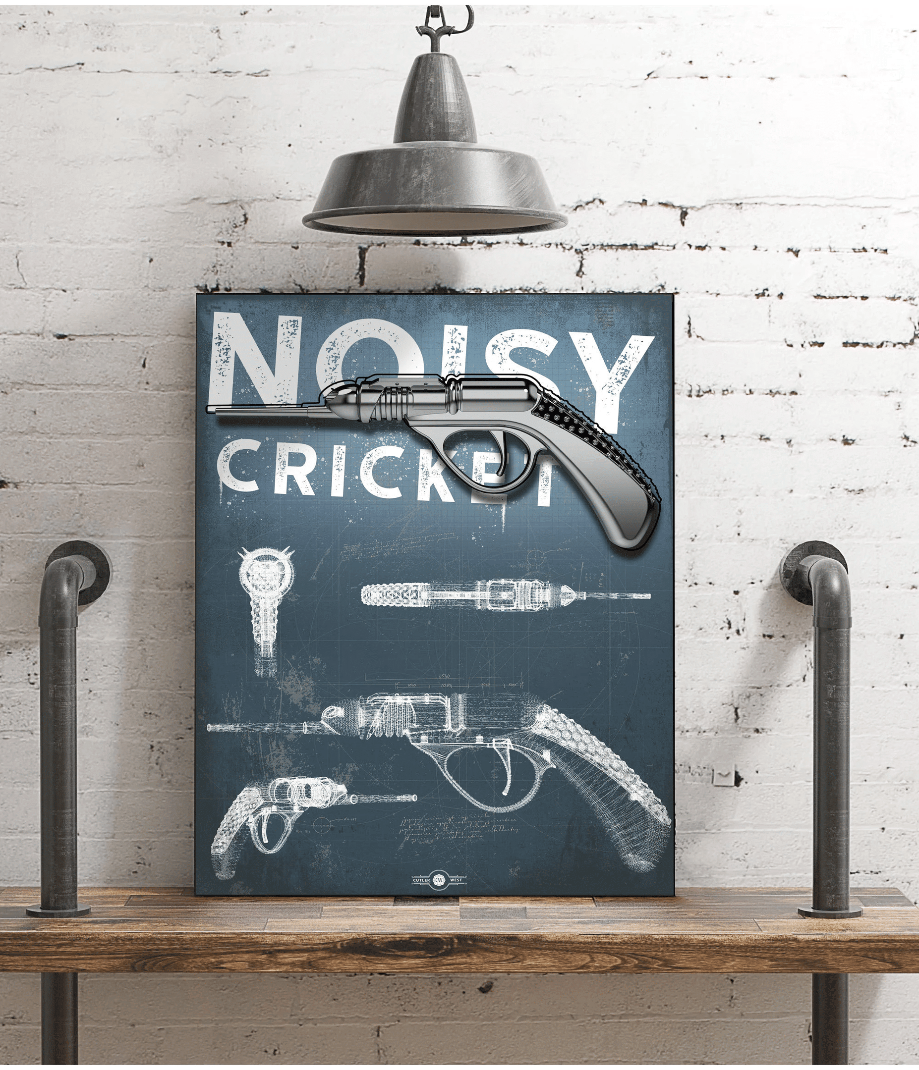 Noisy Cricket MIB Men Blueprint Vintage Gun Canvas Wall Art Decor