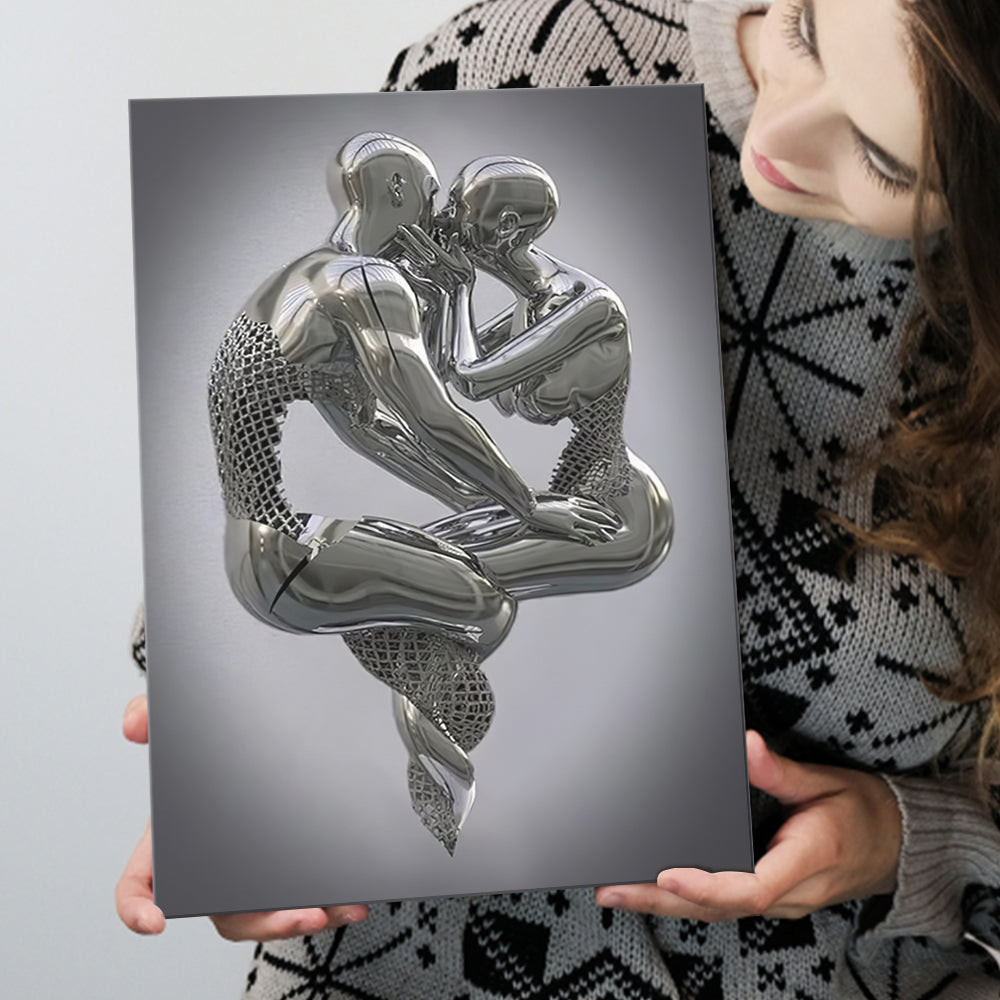 3D Effect Art Hugging Kissing Canvas Prints Wall Art - Painting Canvas, Home Wall Decor, Prints for Sale, Painting Art