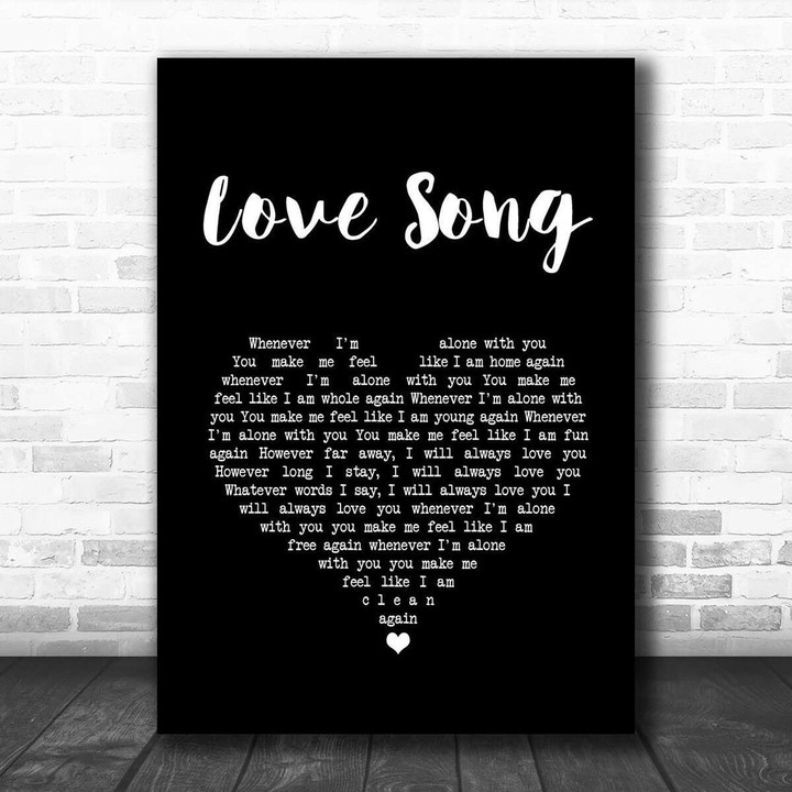 The Cure Love Song Black Heart Song Lyric Print