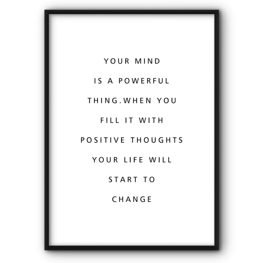 Positive Thoughts Quote Canvas Print