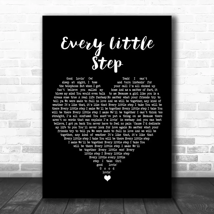 Bobby Brown Every Little Step Black Heart Song Lyric Art Print