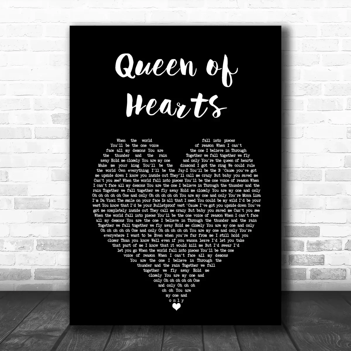 We The Kings Queen of Hearts Black Heart Song Lyric Music Art Print