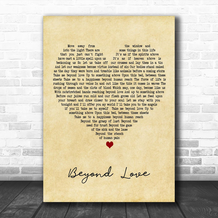 The The Beyond Love Vintage Heart Decorative Wall Art Gift Song Lyric Print