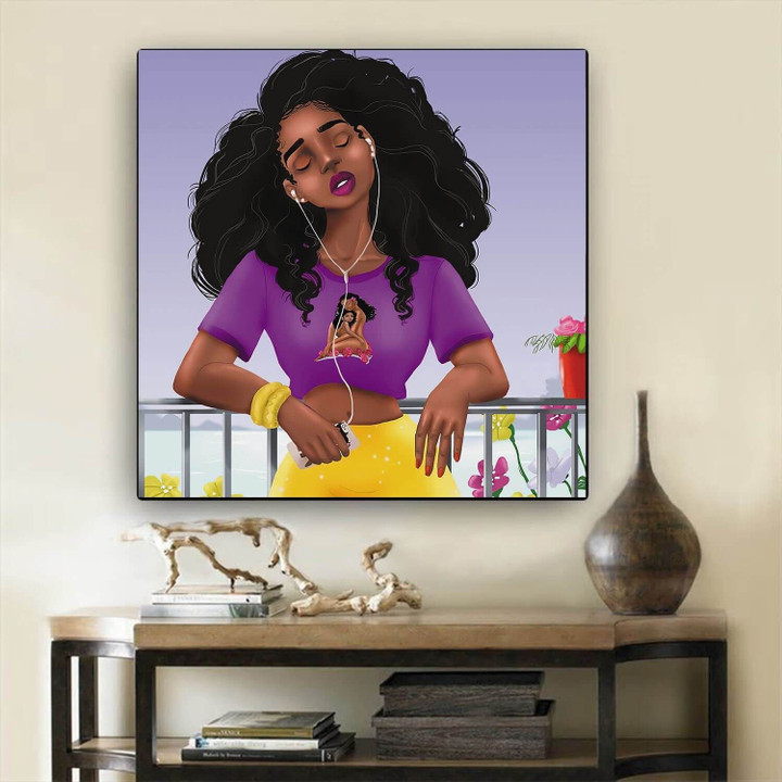 African American Canvas Art Cute African American Woman Abstract African Wall Art Afrocentric Home Decor Ideas BPS42357