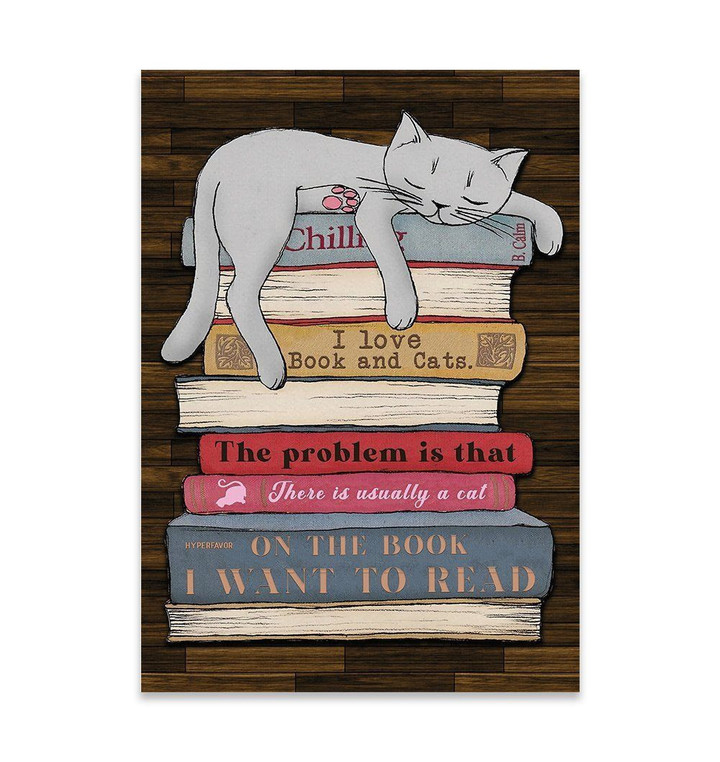 Funny animal canvas art, Book Cat Canvas, Animal canvas paintings