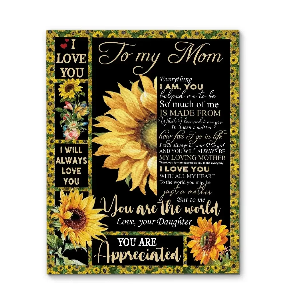 To Mom A Gift From Daughter Sunflower Canvas