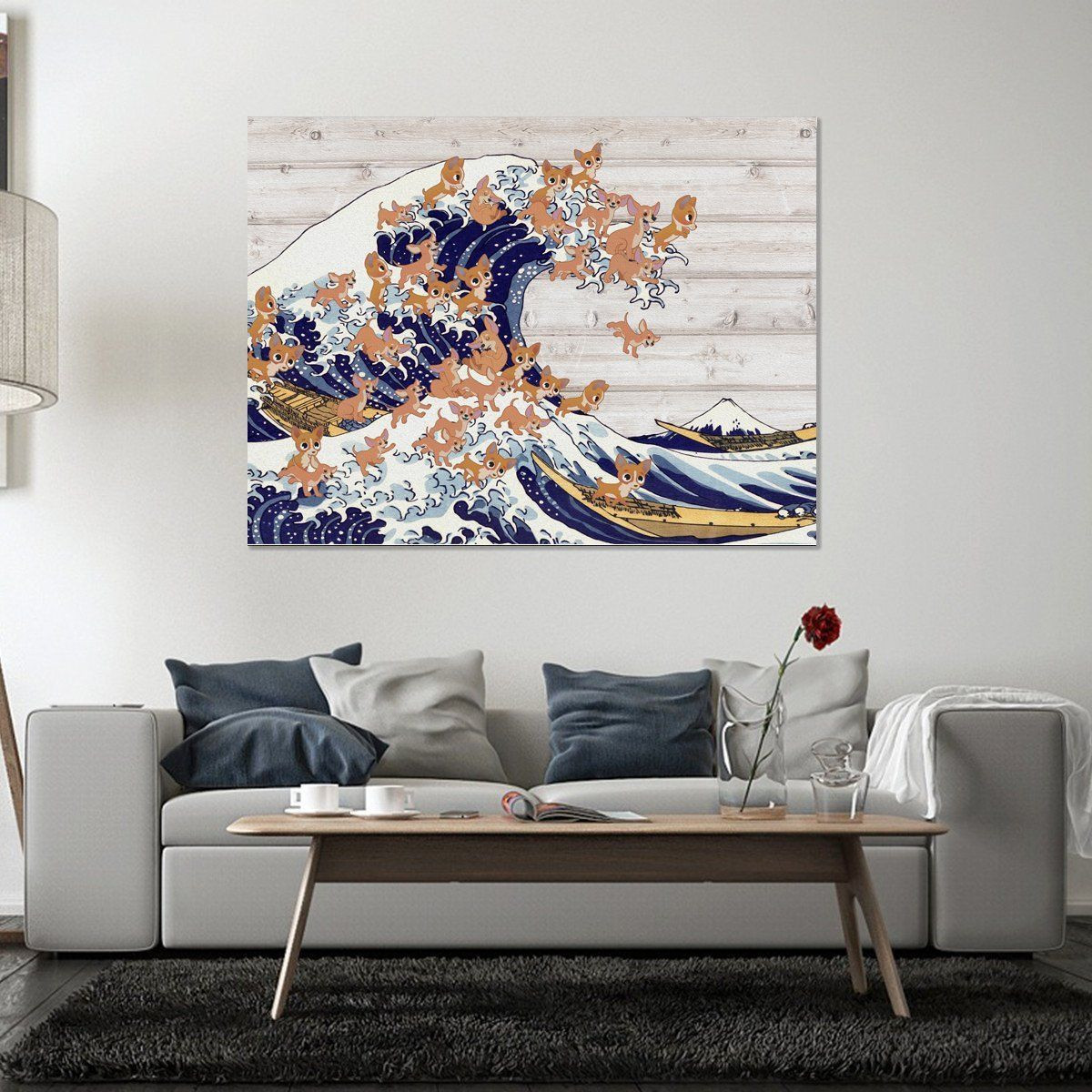 Chihuahua Great Wave Horizontal - Matte Canvas