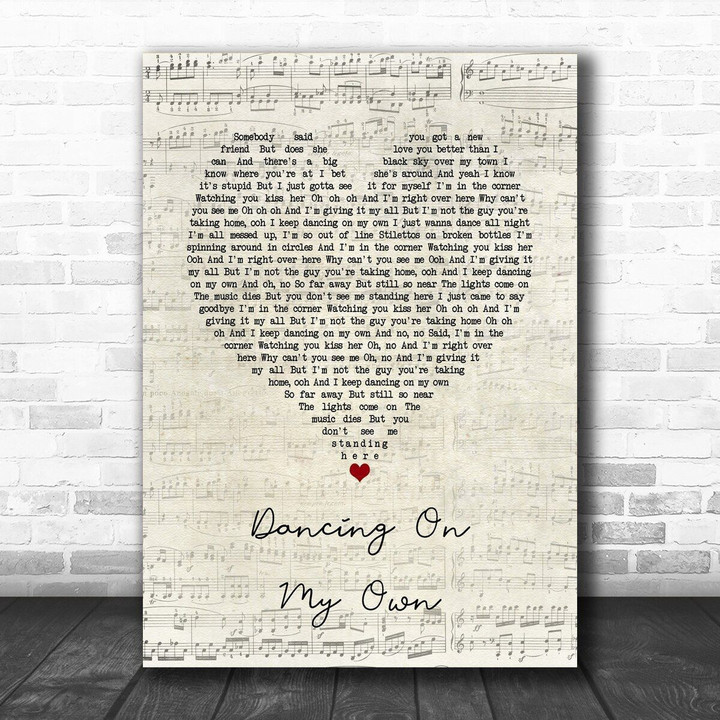 Calum Scott Dancing On My Own Script Heart Song Lyric Music Poster Print