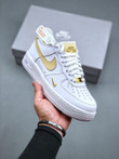 Nike Air Force 1 Low White Metallic Gold Shoes CZ0270-105