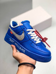 Off White X Nike Air Force 1 Light Blue White Mens Shoes AO4297-400