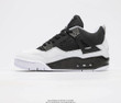 Nike Air Jordan 4 Retro Black/White-Metallic Silver 2214T365