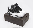 Nike Air Jordan 4 Retro Black/White-Metallic Silver 2214T365