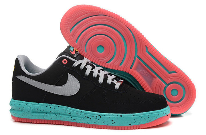 Nike Lunar Force 1 Low Shoes Black Teal Pink 654256-004