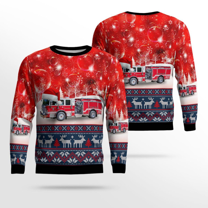 Hanover, Virginia, Hanover County Fire & Emergency Medical Services Christmas Ugly Sweater 3D DLHH1409BG05