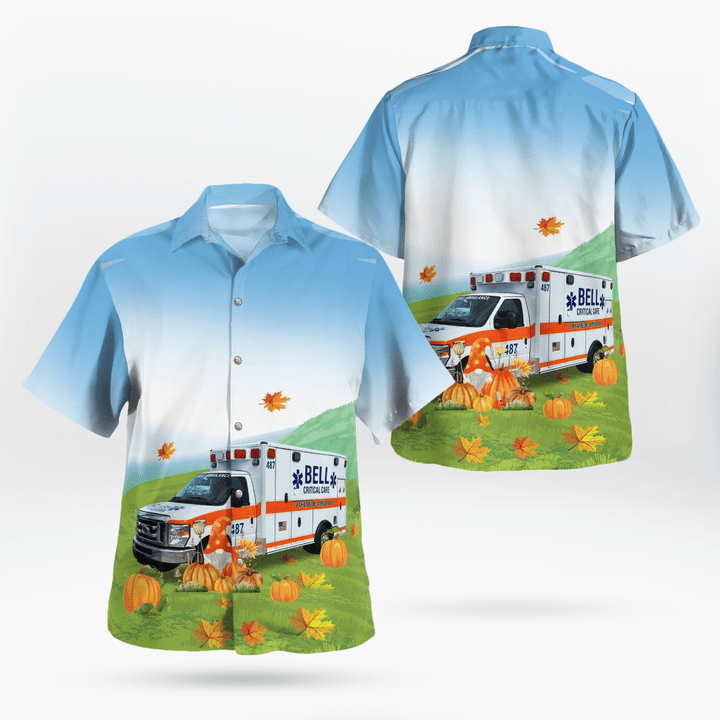 Milwaukee, Wisconsin, Bell Ambulance Autumn Hawaiian Shirt DLTT0608BG09