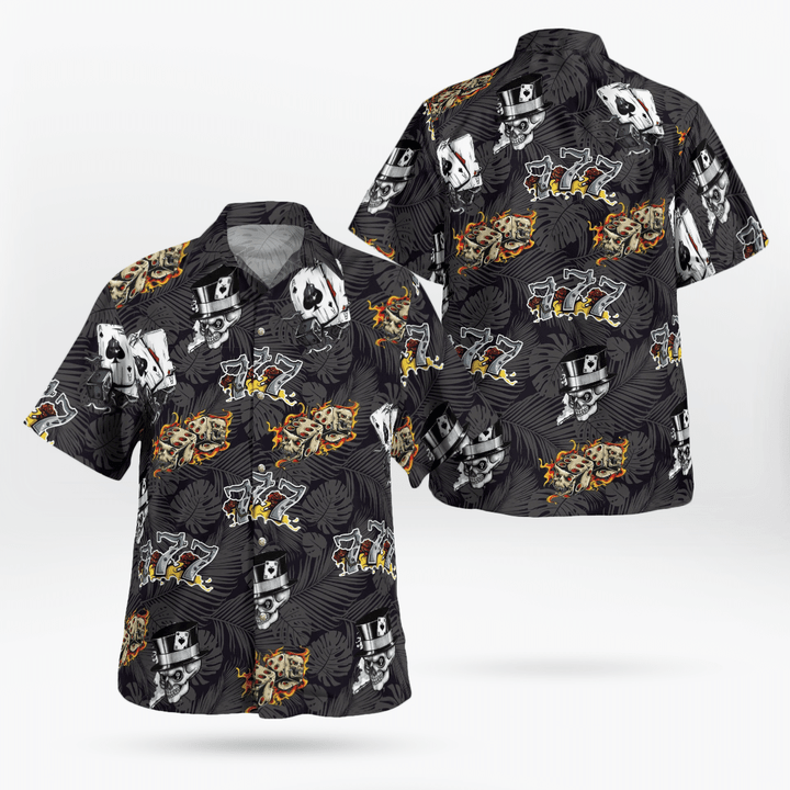 Lucky Dice Skull Gambling Hawaiian Shirt KTLT1608BG04