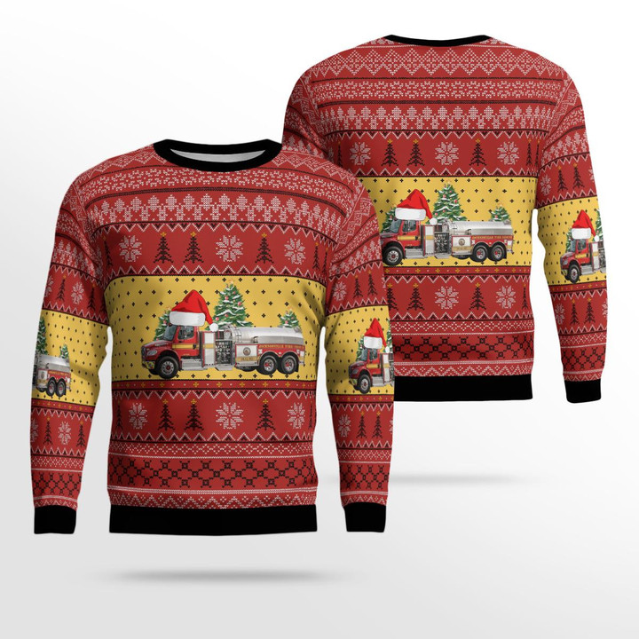 Florida Jacksonville Fire and Rescue Department Ugly Sweater 3D TRQD2909BC14