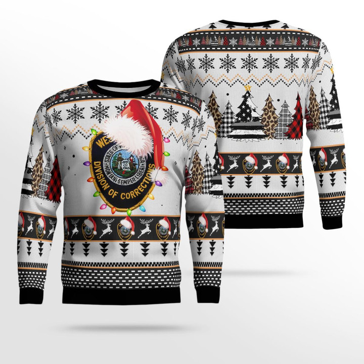 West Virginia Division of Corrections and Rehabilitation Christmas Ugly Sweater 3D DLTT2011BC05