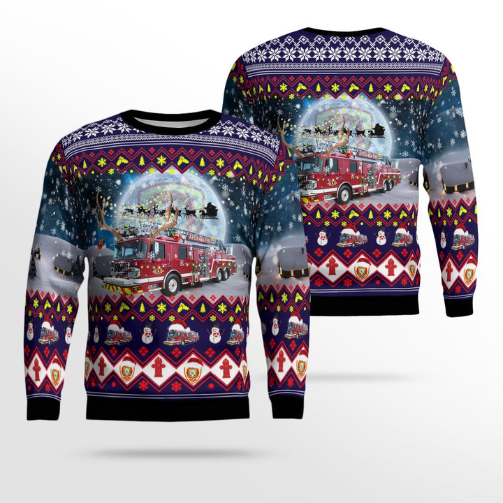 North Carolina, Town of Apex Fire Department Christmas Ugly Sweater 3D DLSI1911BC07