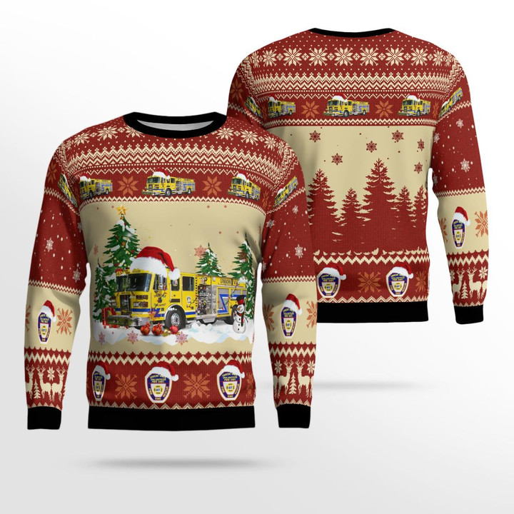 Verbank, Dutchess County, New York, Union Vale Fire District Christmas Ugly Sweater 3D DLSI0112BC05