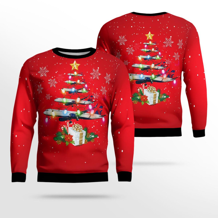 Delta Airlines Airbus A321-200 Christmas AOP Ugly Sweater BBTT0410BC16