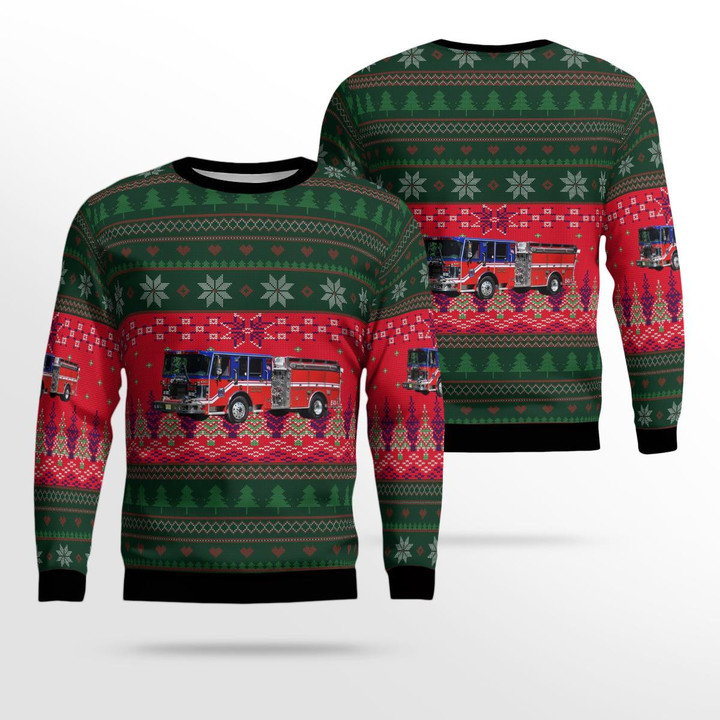 Bloomsbury, New Jersey, Bloomsbury Hose Company No.1 Christmas Ugly Sweater 3D DLTT1510BG08