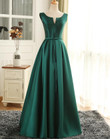 Green Long Prom Dress 2022, A-line Green Bridesmaid Dress Party Dress