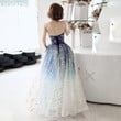 Beautiful Gradient Tulle Long Blue Prom Dress, Charming Floor Length Formal Dress