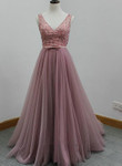 dark pink tulle party dress