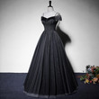 Black Straps Tulle Party Dress Formal Dress, Black Evening Dress 2023