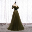Charming Sweetheart Tulle Off Shoulder Long Party Dress, A-line Simple Prom Dress