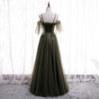 Simple Tulle A-line Off Shoulder Bridesmaid Dress, Long Party Dress Prom Dress