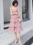 Pink Cute Layers Tulle Homecoming Dress, Pink Party Dress Formal Dress