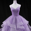 Glam Tulle Light Purple Long Formal Dress, Ball Gown Sweet 16 Dresses