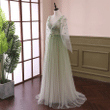 Light Green Gradient Soft Tulle Long Junior Prom Dress, Green Formal Dress Party Dress