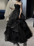 Black Sweetheart Tulle Ball Gown Formal Dress, Black Long Prom Dress